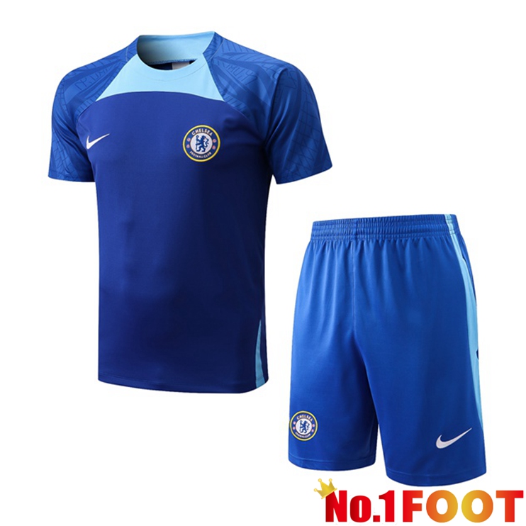 FC Chelsea Training T Shirt + Shorts Blue 2022/2023