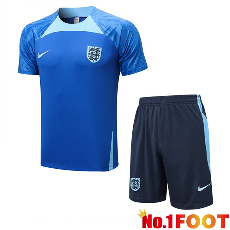 England Training T Shirt + Shorts Blue 2022/2023