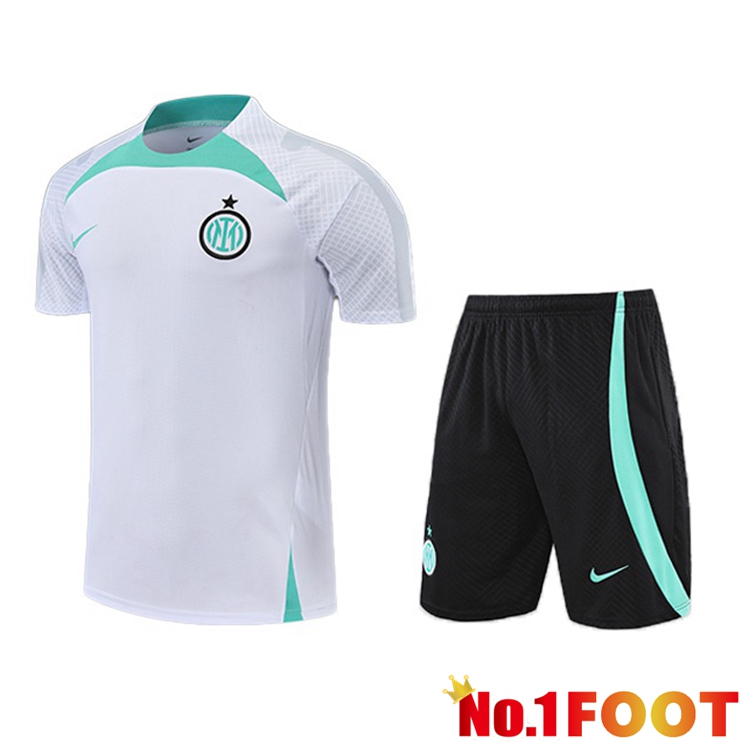 Inter Milan Training T Shirt + Shorts White 2022/2023