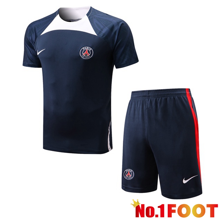 Paris PSG Training T Shirt + Shorts Blue Royal 2022/2023