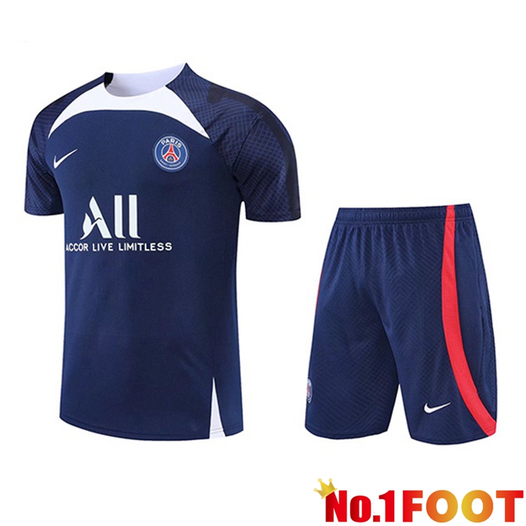 Paris PSG Training T Shirt + Shorts Blue Royal 2022/2023