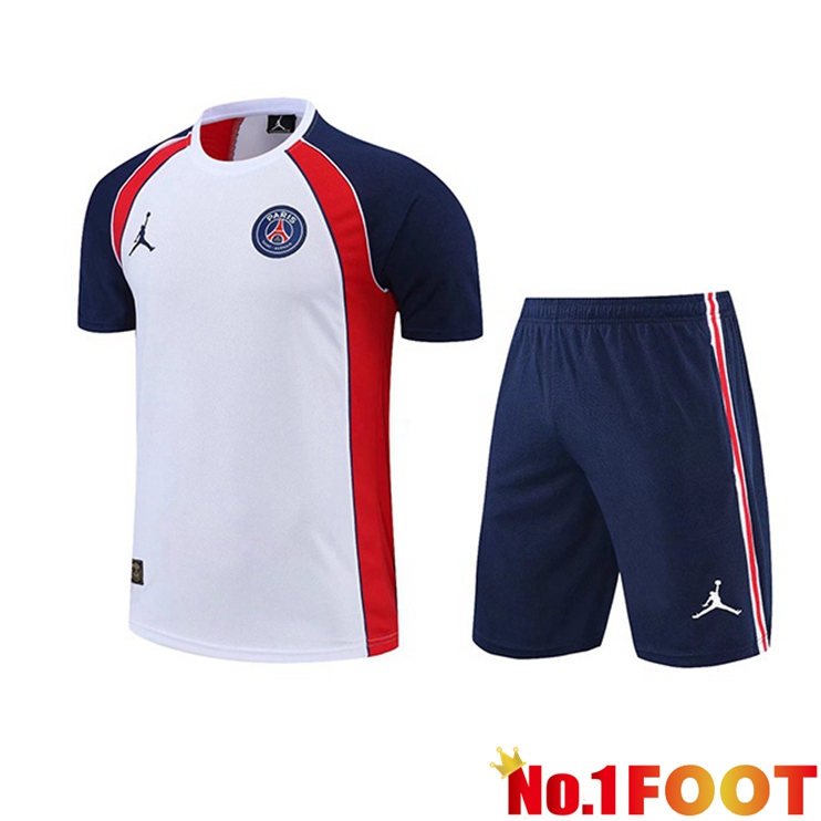 Paris PSG Training T Shirt + Shorts White 2022/2023