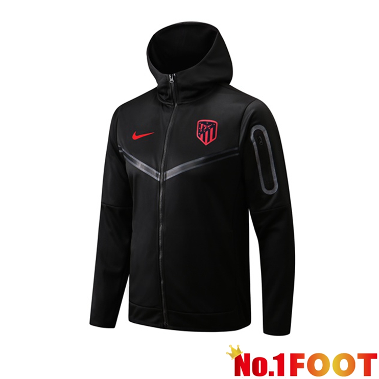 Atletico Madrid Training Jacket Hoodie Black 2022/2023 - Click Image to Close