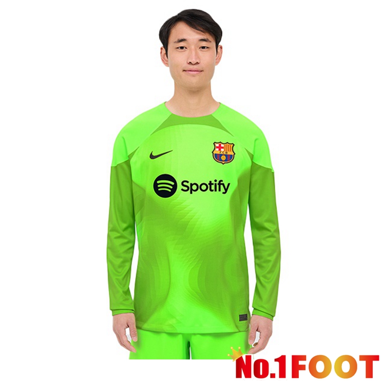 FC Barcelona Home Jersey Goalkeeper Long Sleeve Green 2022/2023