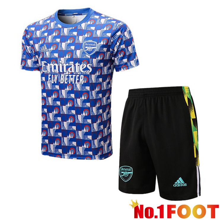 Arsenal Training T-Shirts + Shorts Blue 2022-2023