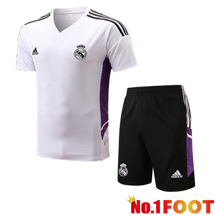 Real Madrid Training T-Shirts + Shorts White 2022-2023