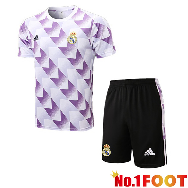 Real Madrid Training T-Shirts + Shorts Purple 2022-2023