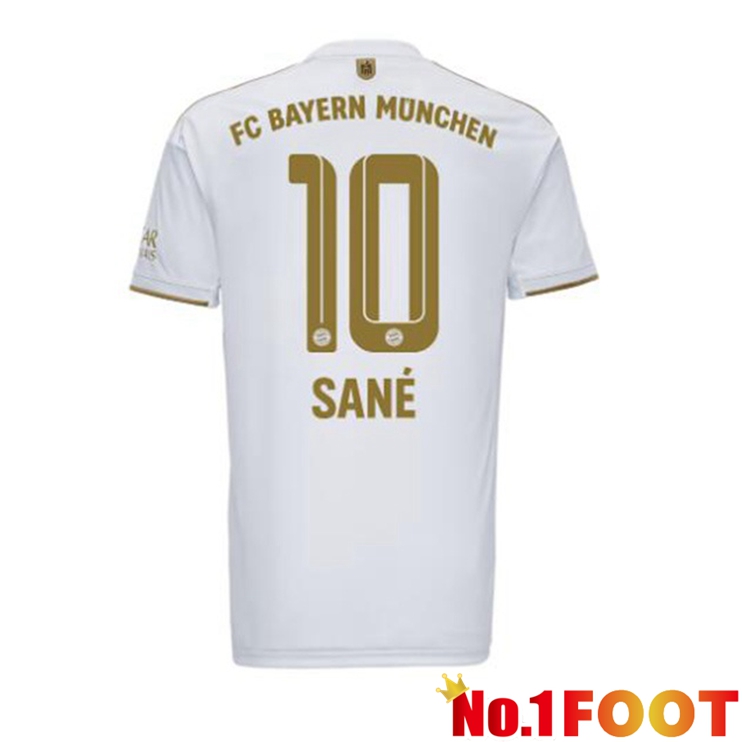 Bayern Munich (Sané 10) Football Jerseys Away White 2022-2023