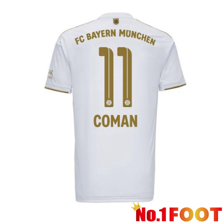 Bayern Munich (Coman 11) Football Jerseys Away White 2022-2023