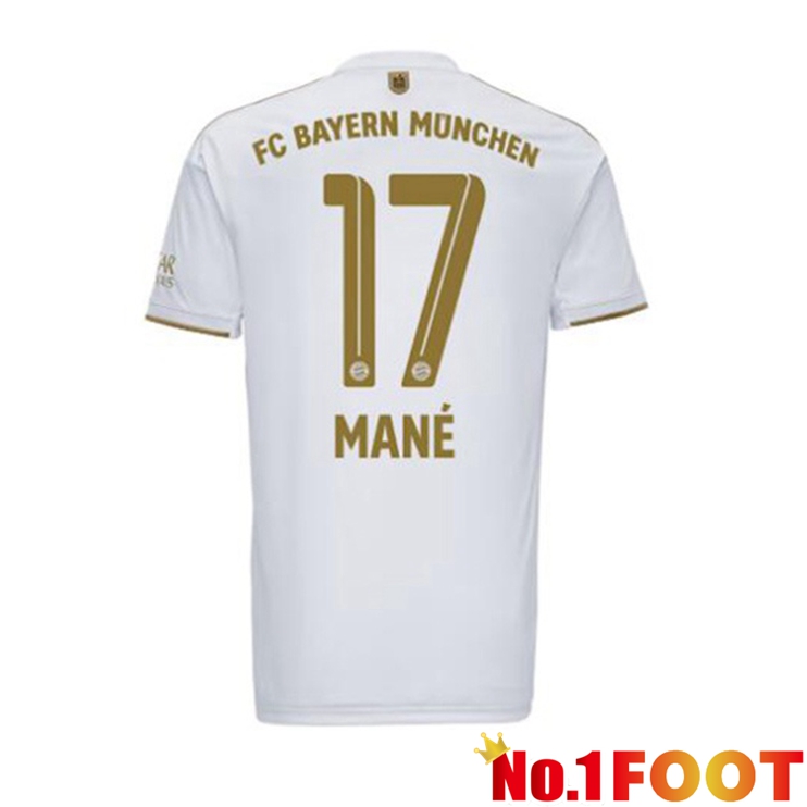 Bayern Munich (Mané 17) Football Jerseys Away White 2022-2023