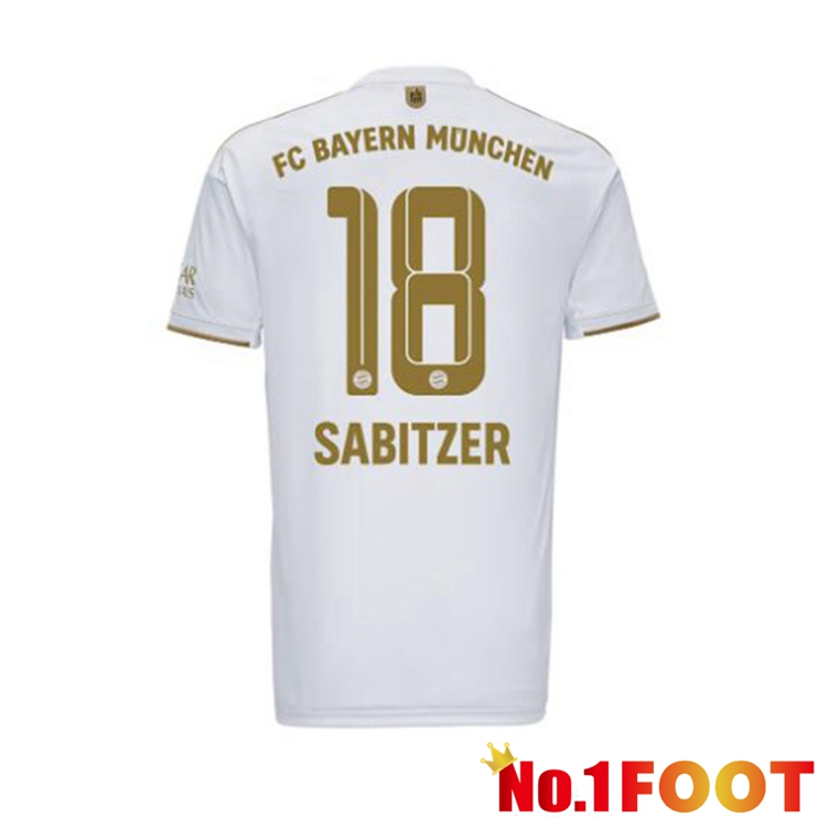 Bayern Munich (Sabitzer 18) Football Jerseys Away White 2022-2023