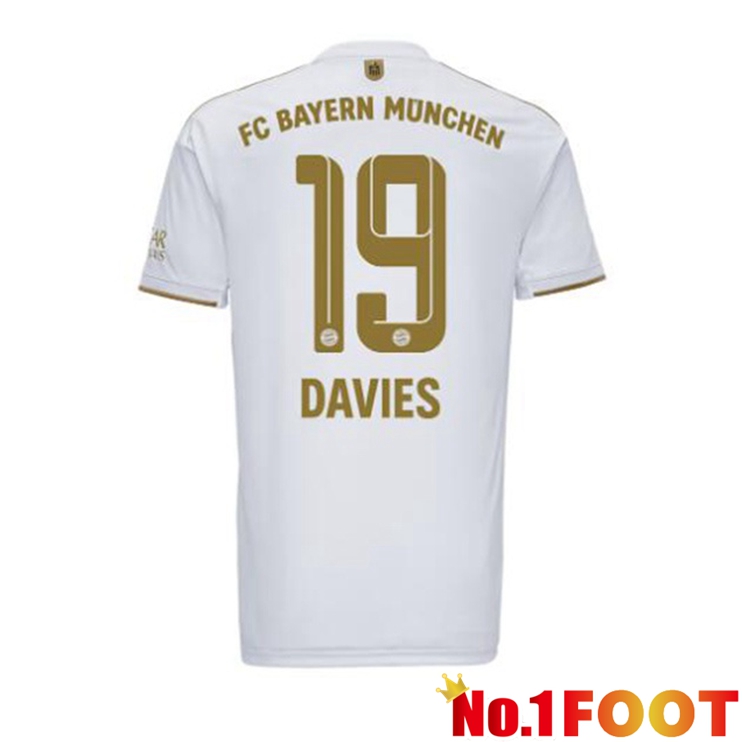 Bayern Munich (Davies 19) Football Jerseys Away White 2022-2023