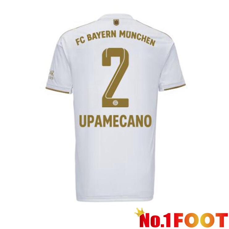 Bayern Munich (Upamecano 2) Football Jerseys Away White 2022-2023