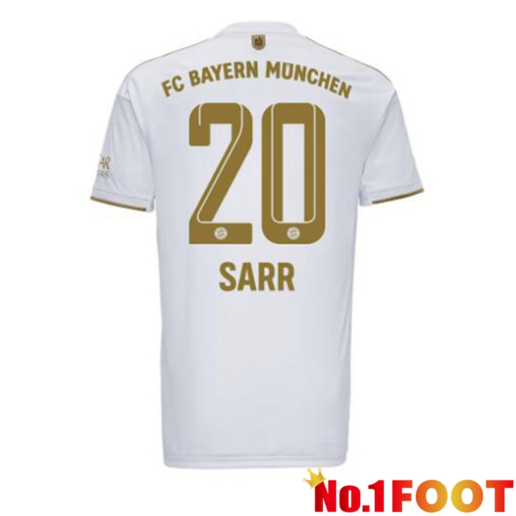 Bayern Munich (Sarr 20) Football Jerseys Away White 2022-2023