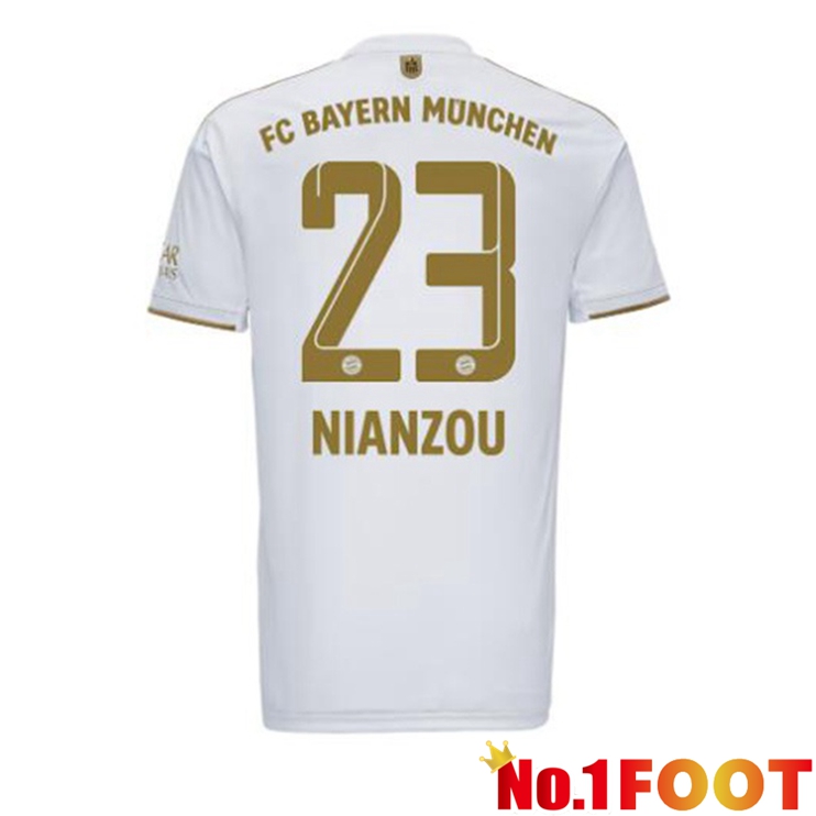 Bayern Munich (Nianzou 23) Football Jerseys Away White 2022-2023