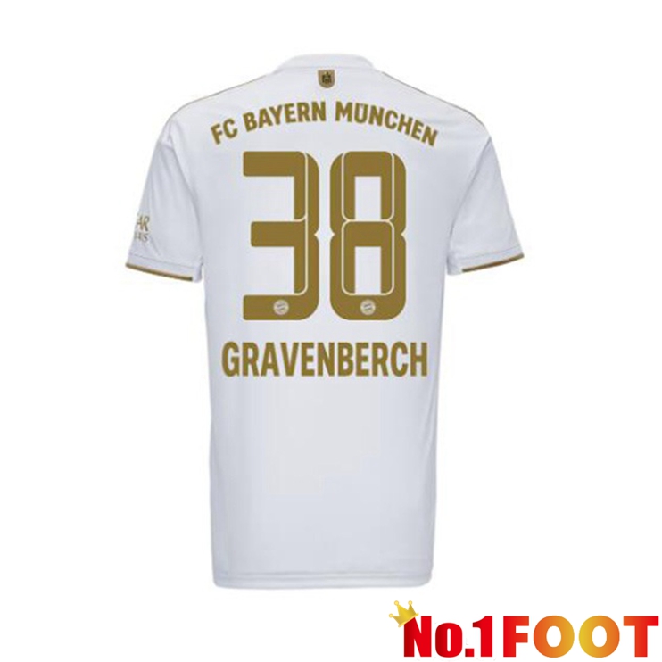 Bayern Munich (Gravenberch 38) Football Jerseys Away White 2022-2023