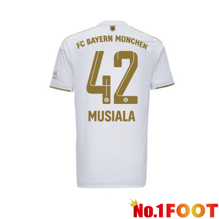 Bayern Munich (Musiala 42) Football Jerseys Away White 2022-2023