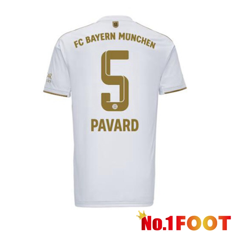 Bayern Munich (Pavard 5) Football Jerseys Away White 2022-2023