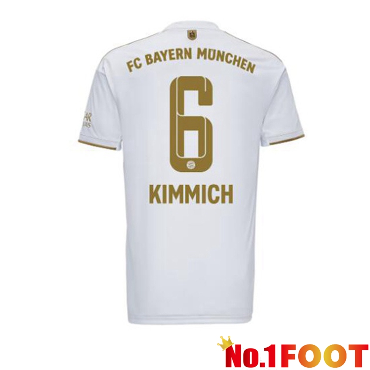 Bayern Munich (Kimmich 6) Football Jerseys Away White 2022-2023