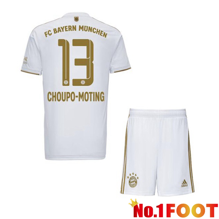 Bayern Munich (Choupo-Moting 13) Kids Football Jerseys Away White 2022-2023