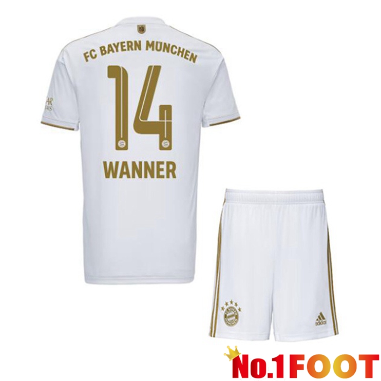 Bayern Munich (Wanner 14) Kids Football Jerseys Away White 2022-2023