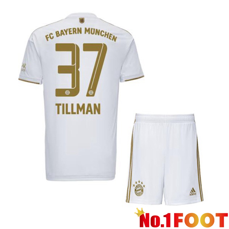 Bayern Munich (Tillman 37) Kids Football Jerseys Away White 2022-2023