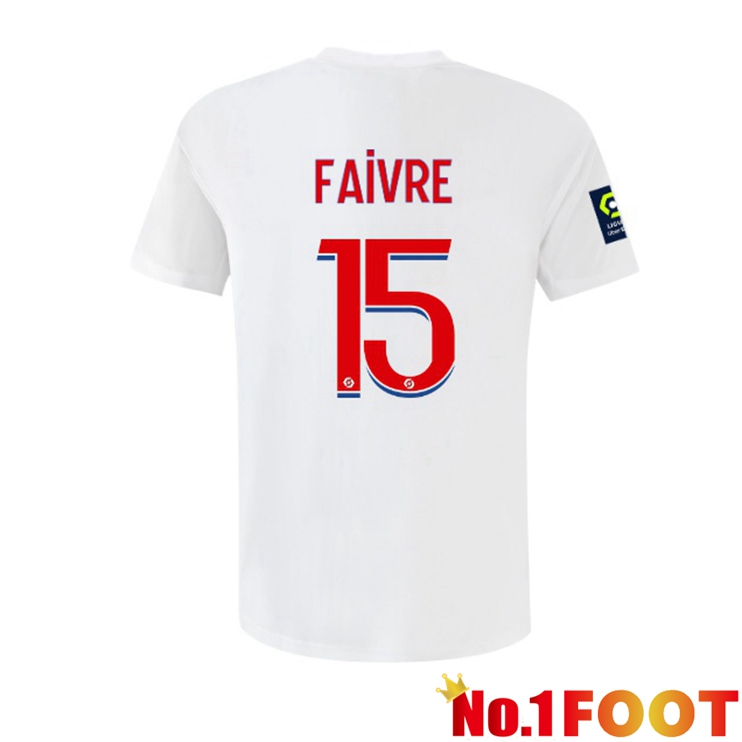 lyon (FAIVRE 15) Football Jerseys Home White 2022-2023