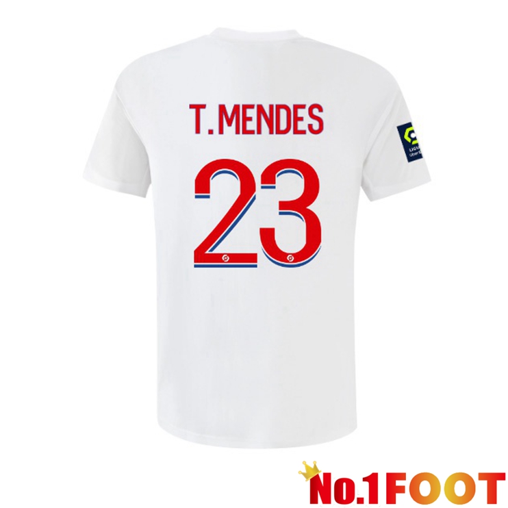 lyon (T. MENDES 23) Football Jerseys Home White 2022-2023