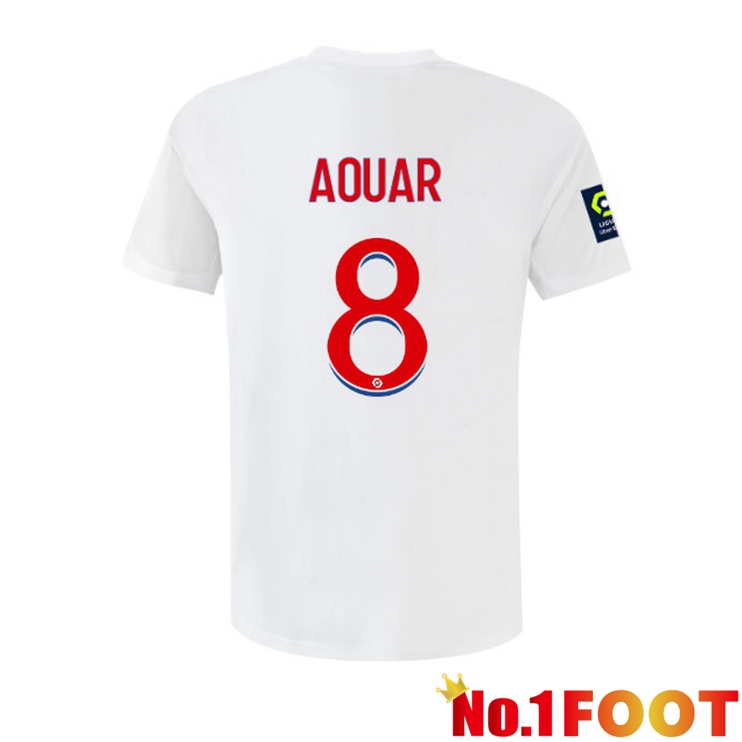 lyon (AOUAR 8) Football Jerseys Home White 2022-2023