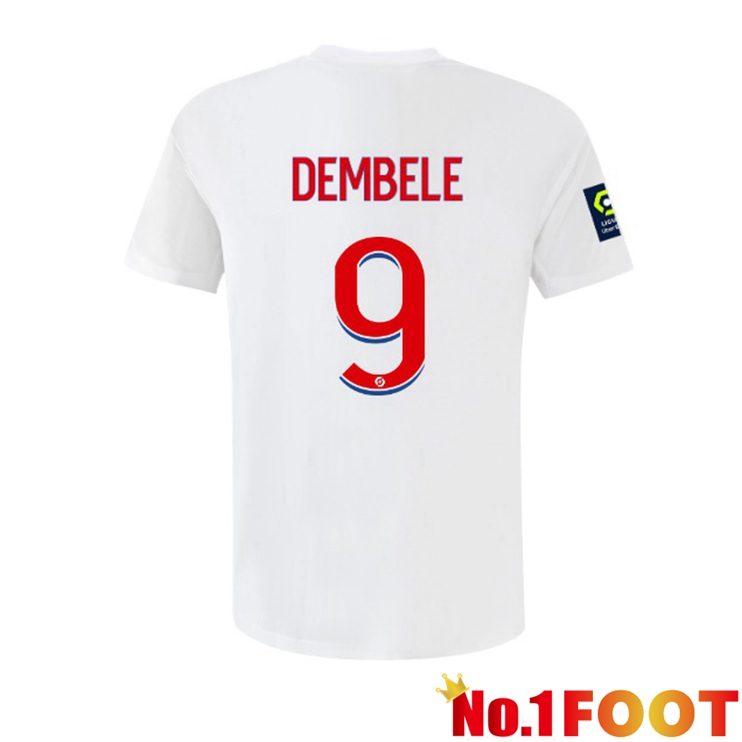 lyon (DEMBELE 9) Football Jerseys Home White 2022-2023