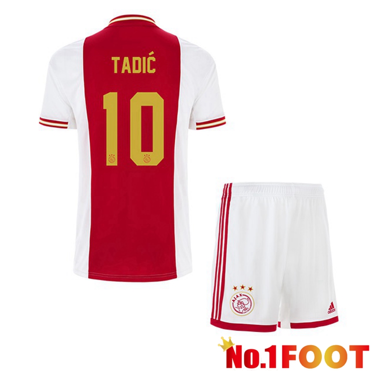 AFC Ajax (Tadić 10) Kids Football Jerseys Home White Red 2022-2023