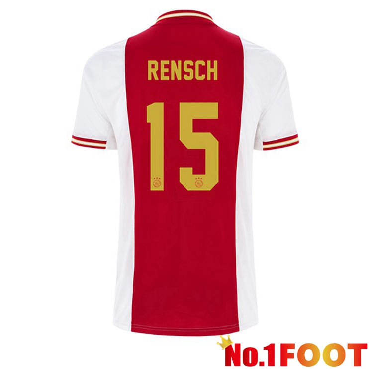 AFC Ajax (Rensch 15) Football Jerseys Home White Red 2022-2023