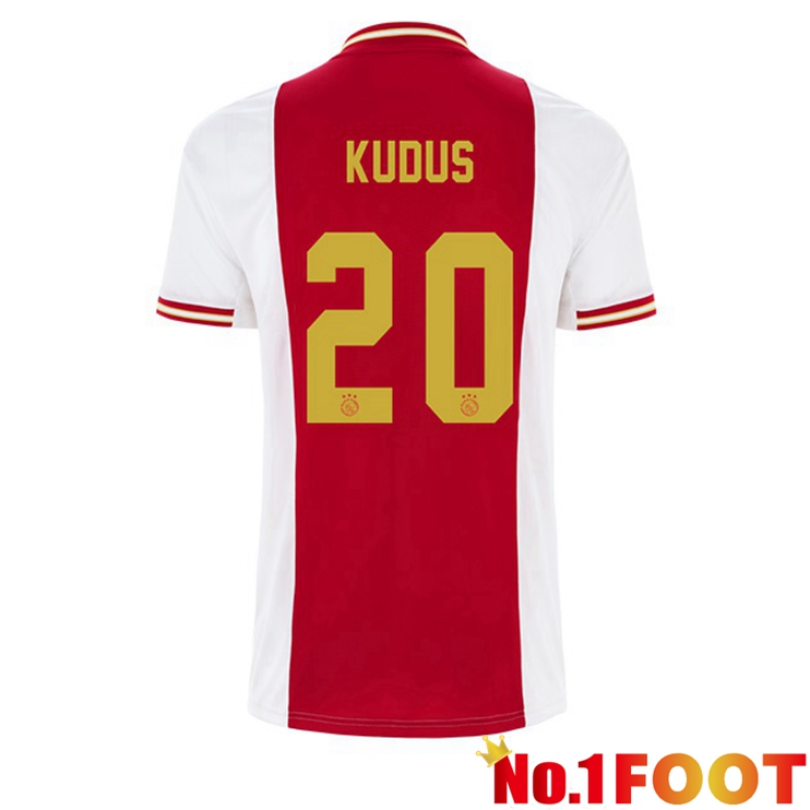 AFC Ajax (Kudus 20) Football Jerseys Home White Red 2022-2023