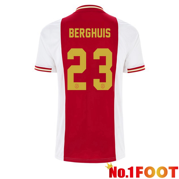 AFC Ajax (Berghuis 23) Football Jerseys Home White Red 2022-2023