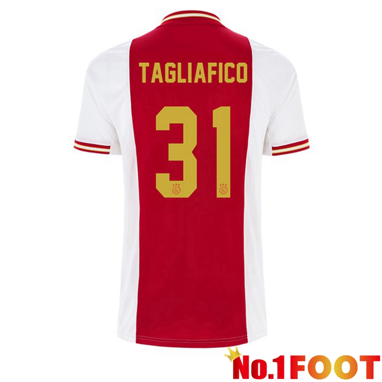 AFC Ajax (Tagliafico 31) Football Jerseys Home White Red 2022-2023