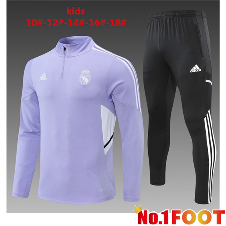 Real Madrid Kids Training Tracksuit Purple 2022-2023