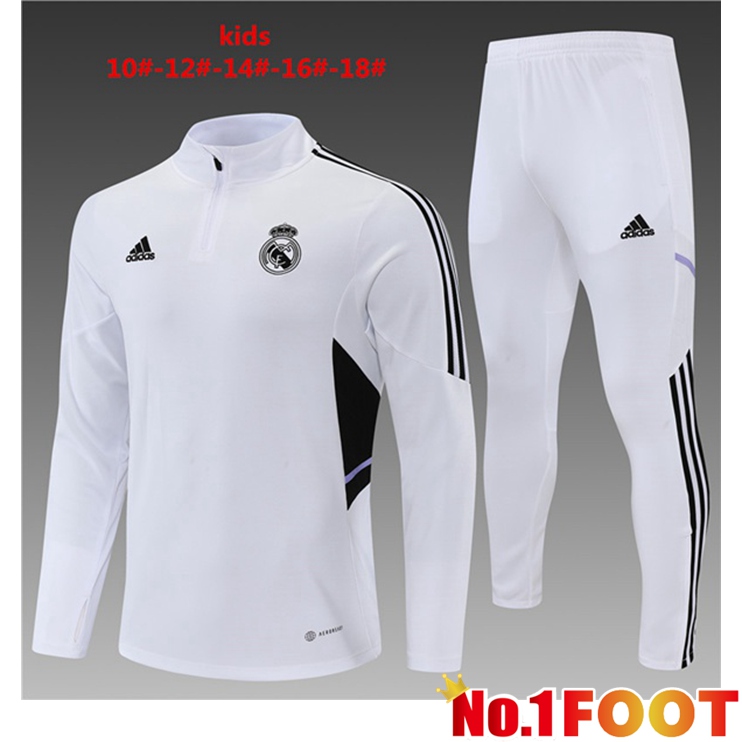 Real Madrid Kids Training Tracksuit White 2022-2023