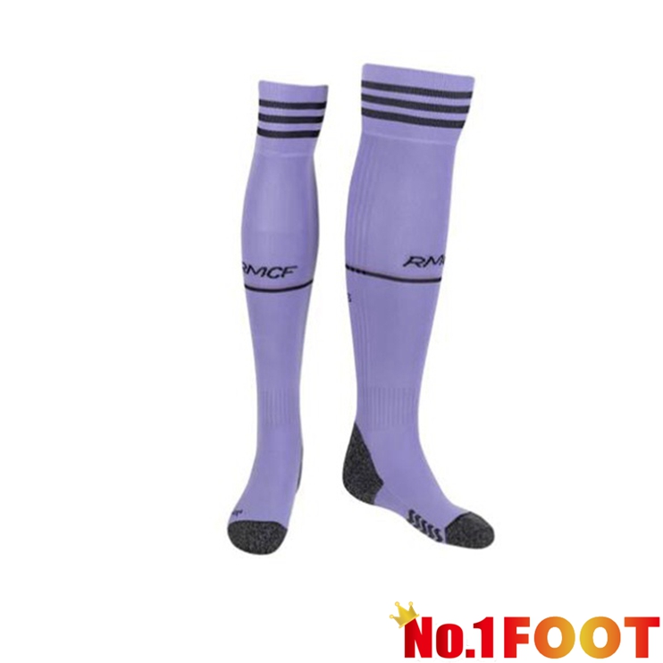 Real Madrid Away Football Socks Purple 2022-2023