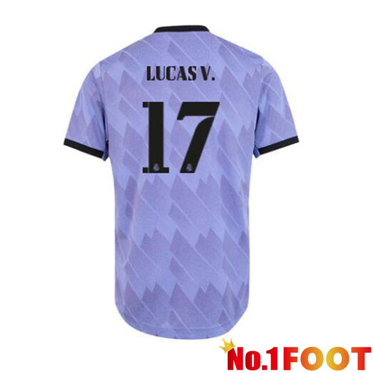 Real Madrid (Lucas V. 17) Football Jerseys Away Purple 2022-2023