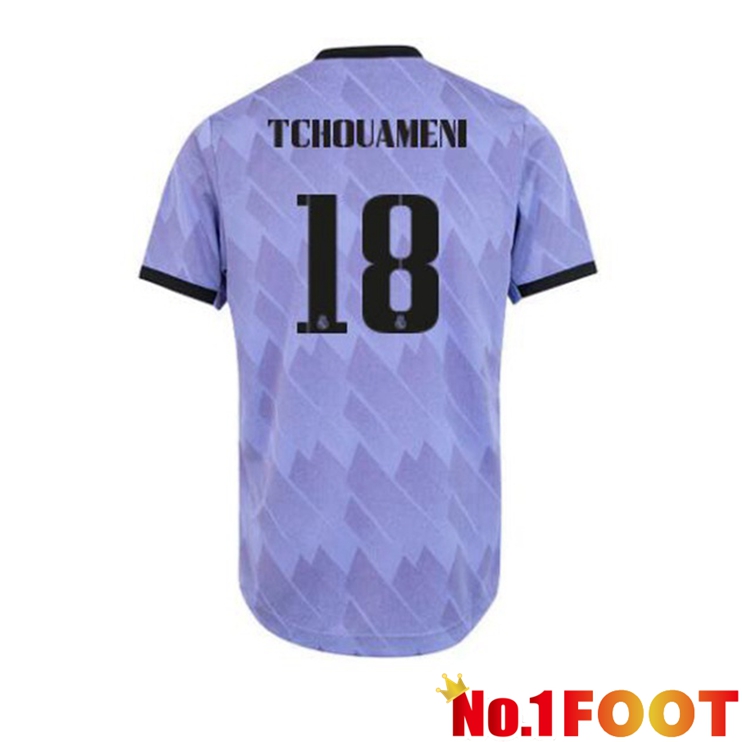 Real Madrid (Tchouameni 18) Football Jerseys Away Purple 2022-2023