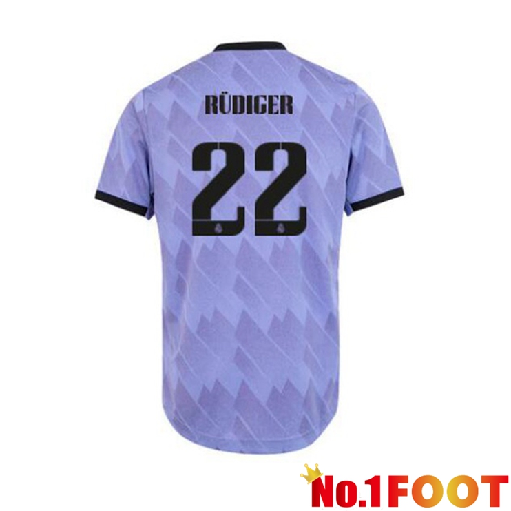 Real Madrid (Rüdiger 22) Football Jerseys Away Purple 2022-2023