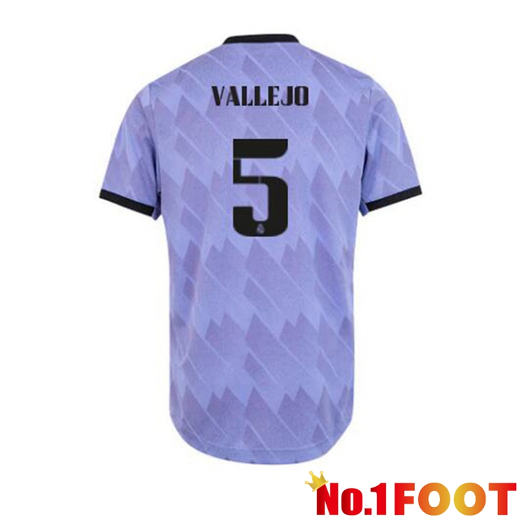 Real Madrid (Vallejo 5) Football Jerseys Away Purple 2022-2023