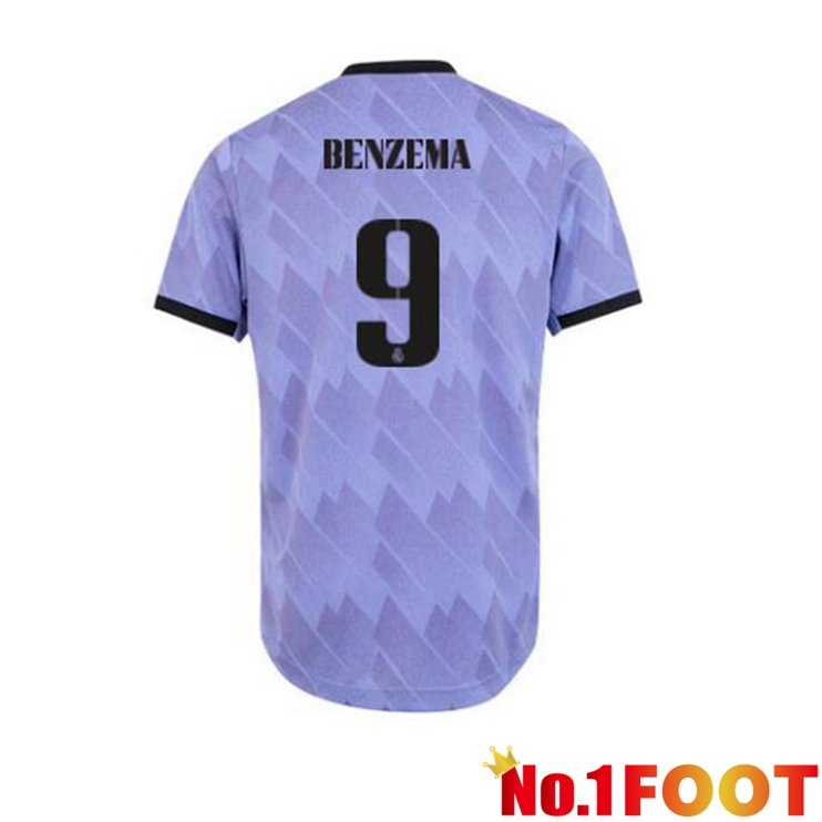 Real Madrid (Benzema 9) Football Jerseys Away Purple 2022-2023