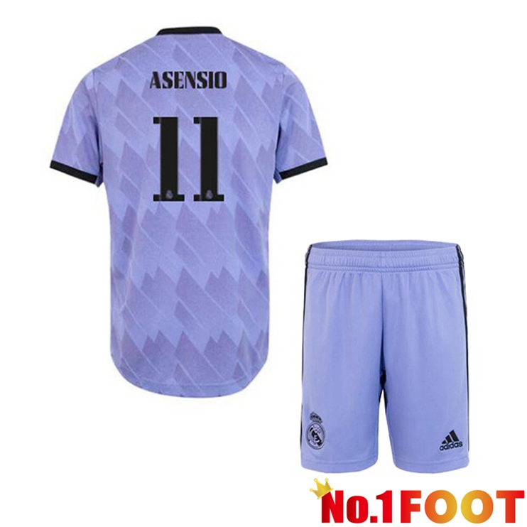 Real Madrid (Asensio 11) Kids Football Jerseys Away Purple 2022-2023