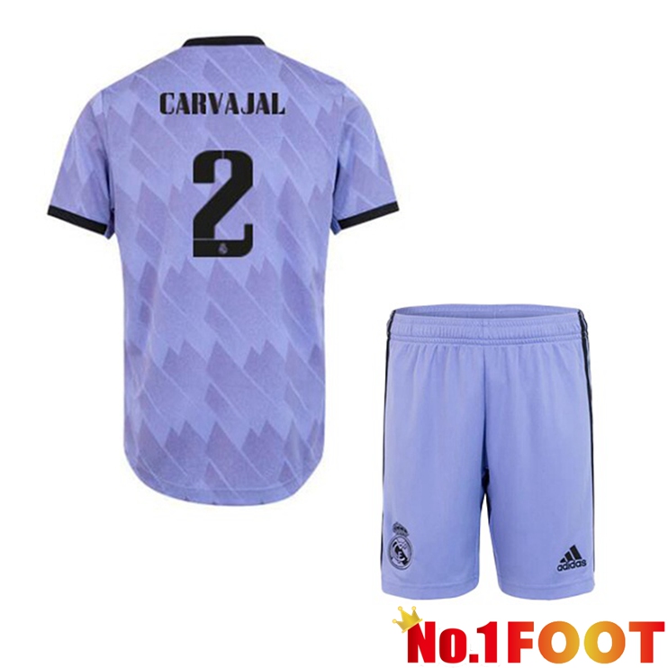 Real Madrid (Carvajal 2) Kids Football Jerseys Away Purple 2022-2023