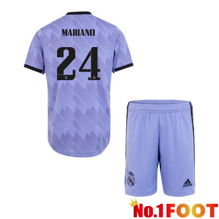 Real Madrid (Mariano 24) Kids Football Jerseys Away Purple 2022-2023