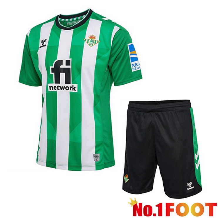 Real Betis Kids Football Jerseys Home Green White 2022-2023