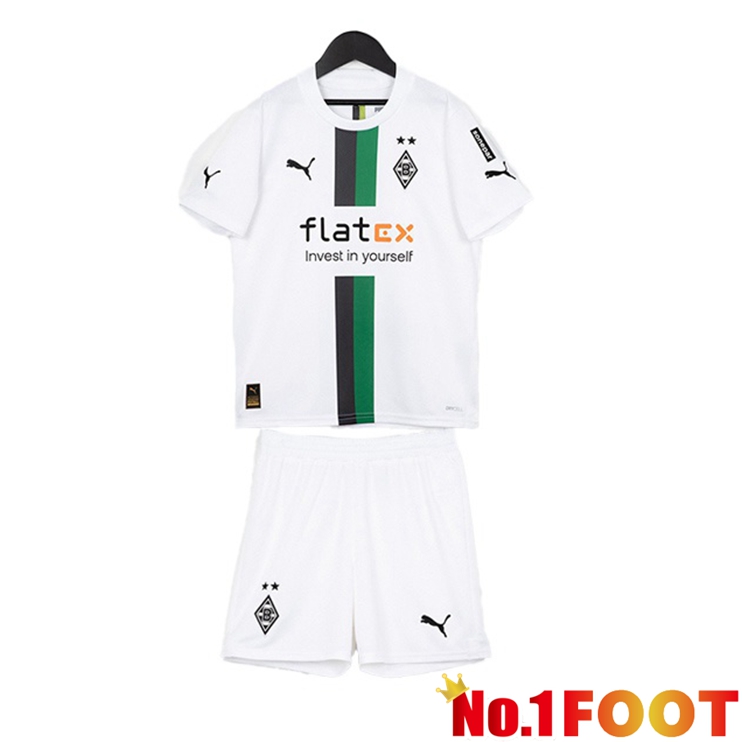 Monchengladbach Kids Football Jerseys Home White 2022-2023