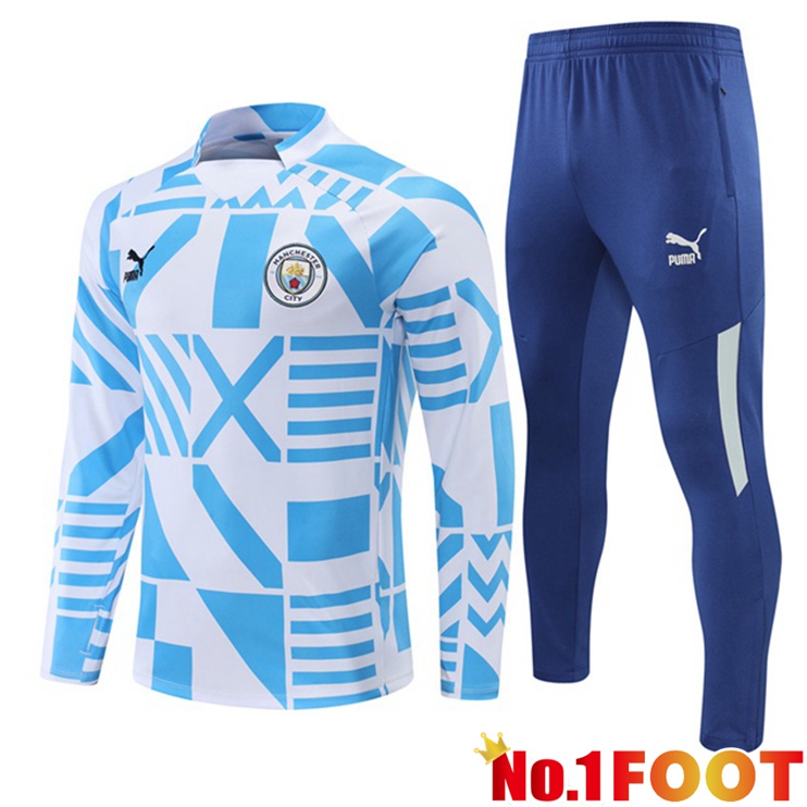 Manchester City Training Tracksuit Blue White 2022-2023