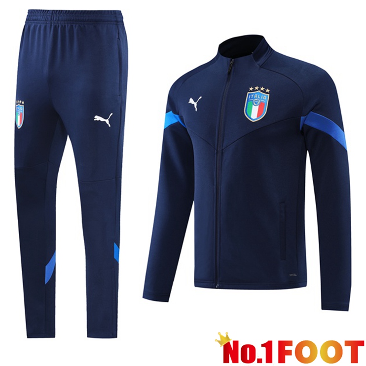 Italy Training Jacket Suit Blue Royal 2022-2023